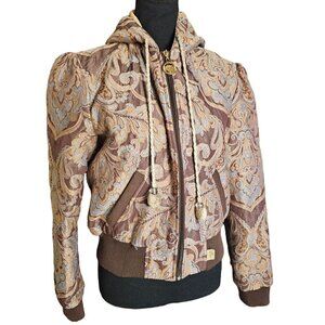 Rare Seventh Thirty Eight Unique Puffer Insulated Hooded Bomber Coat Size S